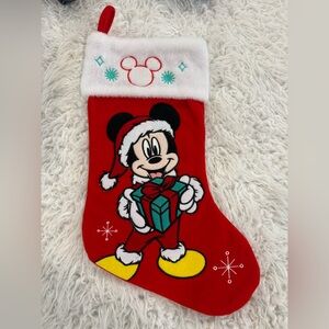 Red Christmas Stocking with Mickey Mouse Design